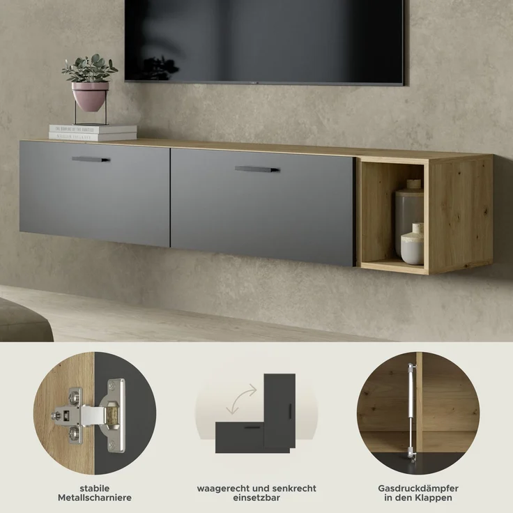 The One Wohnwand in Basalt grau Nachbildung – Bild 6