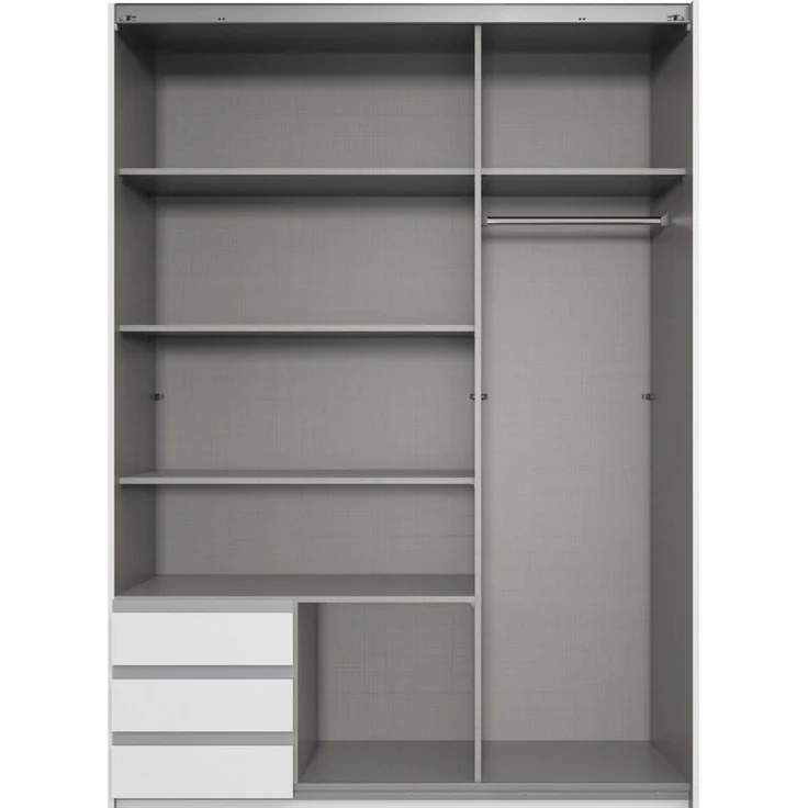 Schwebetürenschrank Emden Kleiderschrank mit Spiegel Ausführung weiß – Bild 2