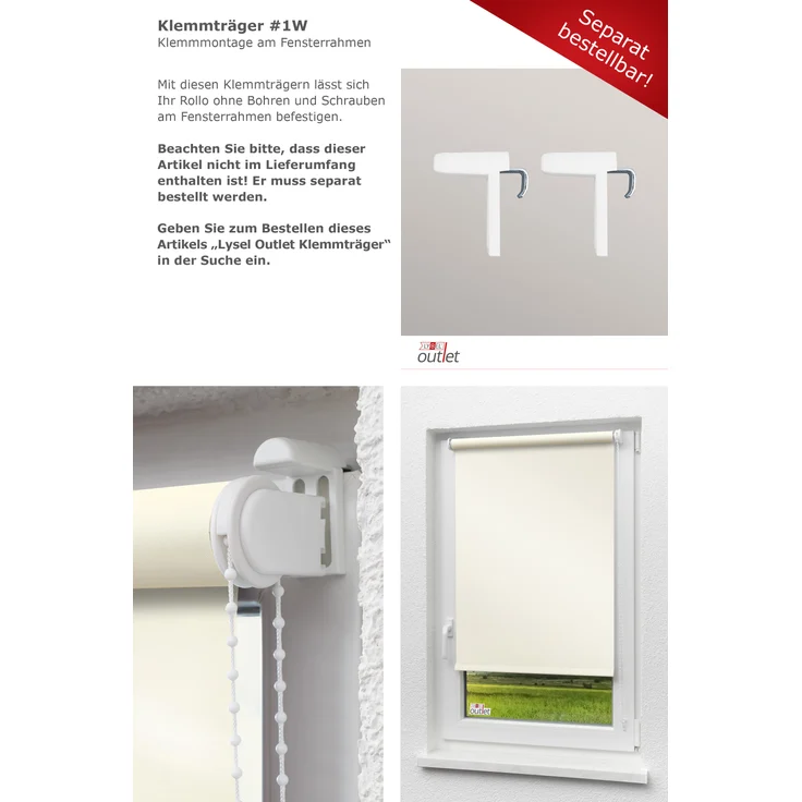 Lysel Outlet - Verdunkelungsrollo Shiny Creme, (B x H) 102.50cm x 175cm in beige/creme – Bild 9