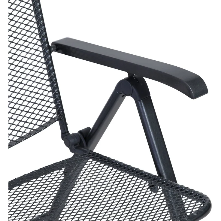 greemotion Klappstuhl Toulouse klappbar wetterfest verstellbar Gartenstuhl Balkonstuhl 58x108x64 cm eisengrau – Bild 6