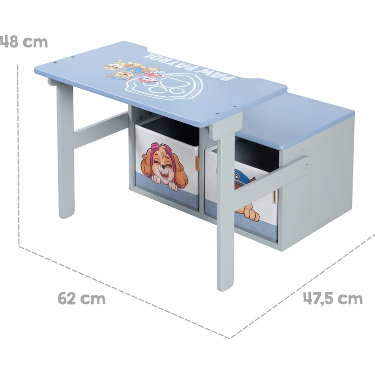 roba Sitzbank 'Paw Patrol' - HxBxT: 65,5 x 60 x 35 - mit 2 Aufbewahrungsboxen - Blau / Grau – Bild 3