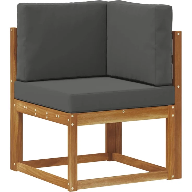 vidaXL Outdoor-Sofagarnitur mit Kissen 7 pcs Natur und Anthrazit 3366665 – Bild 4