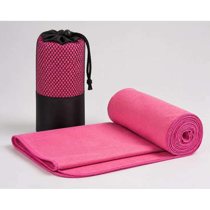 Mikrofaser-Sporthandtuch schnelltrocknend für Yoga und Fitness Rosa 40 x 80 cm – Bild 3