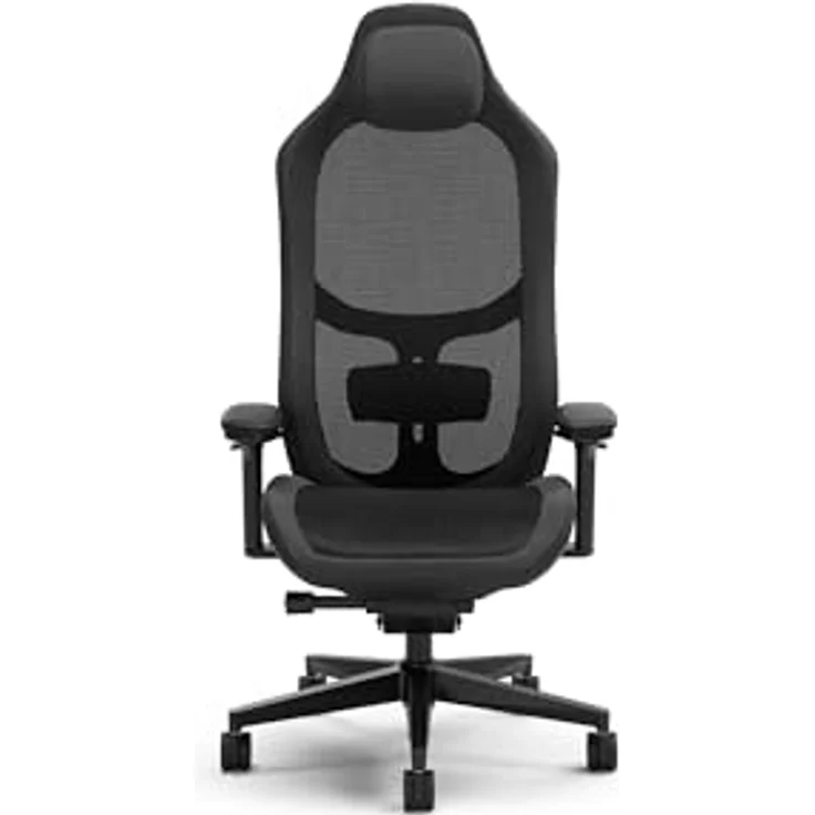Fractal Design Refine Mesh Dark Gaming Chair - Ergonomic Office Desk Chair with 4D Adjustable Armrests, High-Back Support, Lumbar Cushion, and Breathable Mesh – Bild 2