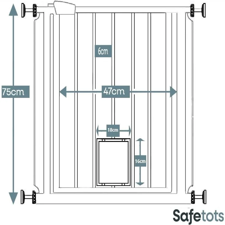 Bettacare Haustier-Tor mit Cat Flap effektive Barriere für Haustiere, Weiß, 75cm - 83cm – Bild 3