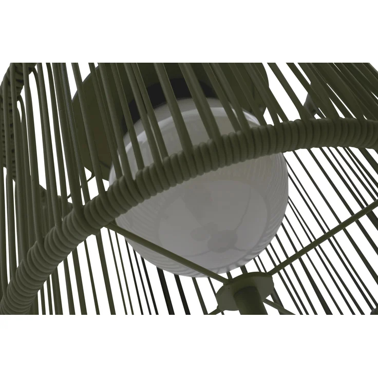 LECO Stehlampe mit Ablagetisch, Kunststoffgeflecht und Stahlrohrgestell lindgrün, 54x35x140 cm – Bild 3
