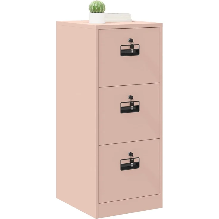 vidaXL Aktenschrank Rosa 44 x 50 x 106,5 cm Kaltgewalzter Stahl 891599 – Bild 3