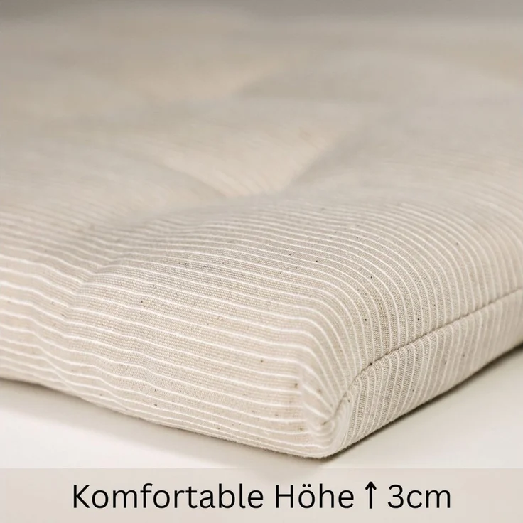 Esprit Stuhlkissen NEEDLESTRIPE Sitzkissen, 40 x 40 cm - 4er Set in Beige – Bild 3