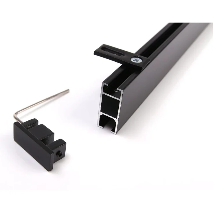 Deco-Raum® Gardinenschiene Innenlauf Loft | Befestigung: Deckenträger | Größe: 110cm | Material: Aluminium | Farbe: Schwarz – Bild 2
