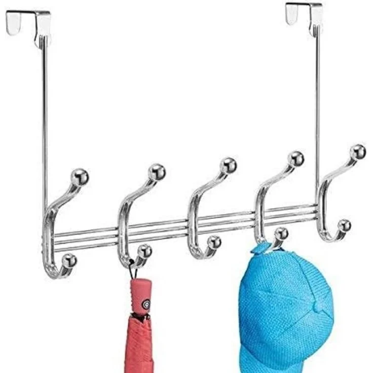 Hakenleiste Tür chrom 10 Haken Türgarderobe Garderobe Handtuchleiste Bad mDesign – Bild 4