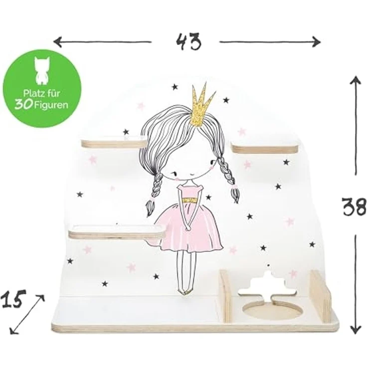 stadtecken Kinder Regal für Musikbox I Geeignet für die Toniebox und ca. 50 Tonies I Perfekte Aufbewahrung für Kinderzimmer I zum Aufstellen oder Aufhängen (Prinzessin, Mittel) – Bild 3