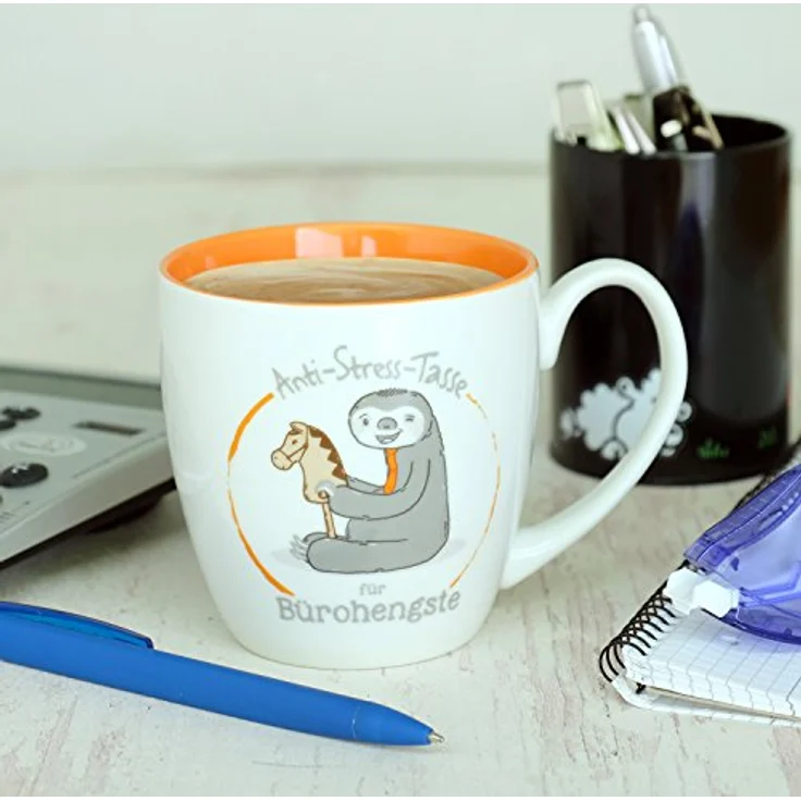 GRUSS & CO Anti-Stress-Tasse Motiv "Bürohengst" | Tasse mit Spruch, 45 cl, New Bone China | Geschenk für Ihn | 45487 – Bild 3