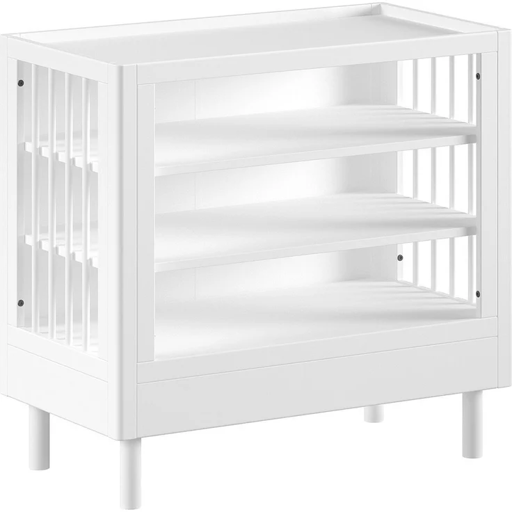 Babybett Set 70x140 Keeley Buche Kinder Weiß Massivholz Regal – Bild 3