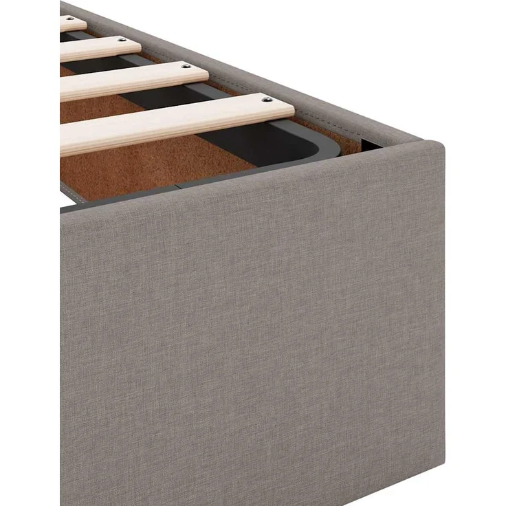 vidaXL Ottoman-Bett ohne Matratze Taupe 120x190 cm Stoff 3310865 – Bild 10
