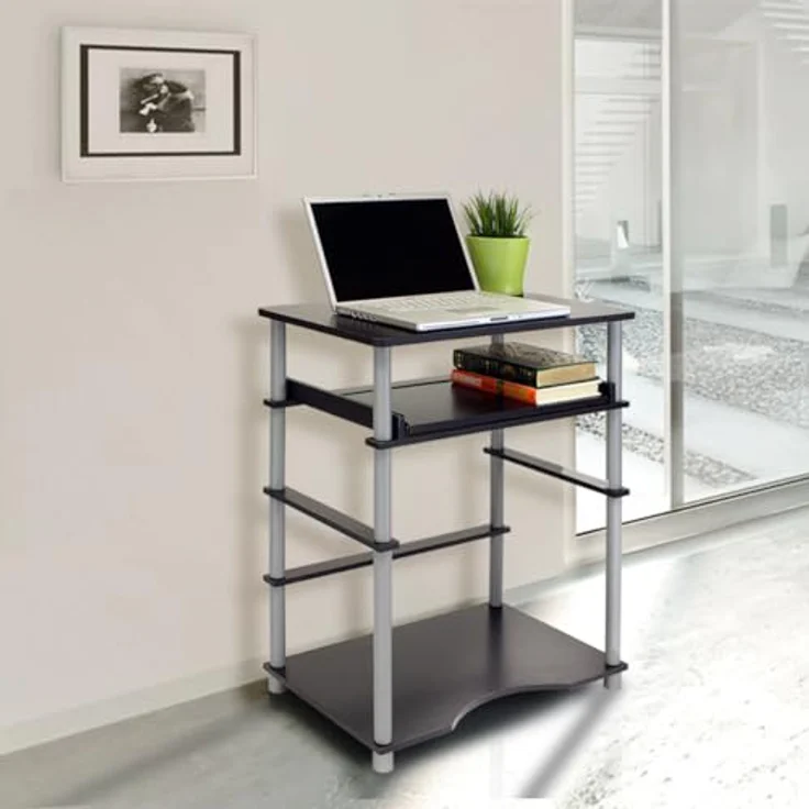 Furinno Laptop Notebook Schreibtisch, holz, Schwarz/grau, 39.62 x 39.62 x 75.18 cm – Bild 3