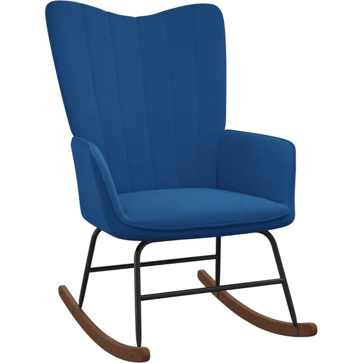 vidaXL Schaukelstuhl Blau Samt 327753