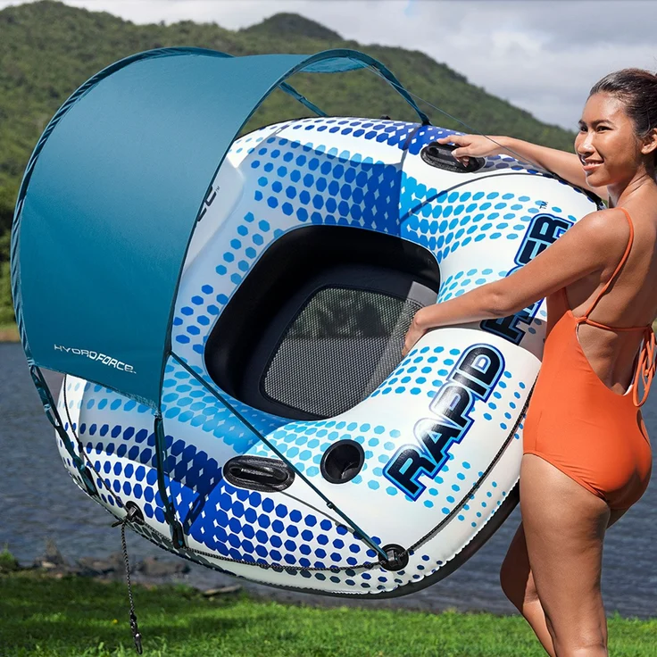 Bestway Schwimmring 123 x 123 x 51 cm Rapid Rider | mit Sonnendach – Bild 3
