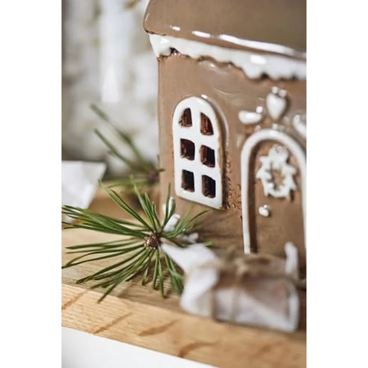 Lichterhaus Teelichthalter Teelichthaus Lebkuchenhaus Braun Ib Laursen 27630-14 – Bild 3