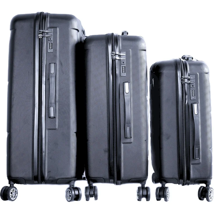 3 Tlg. Koffer-Set - ABS Hartschale mit 4 Rädern 360° drehbar Anthrazit – Bild 2