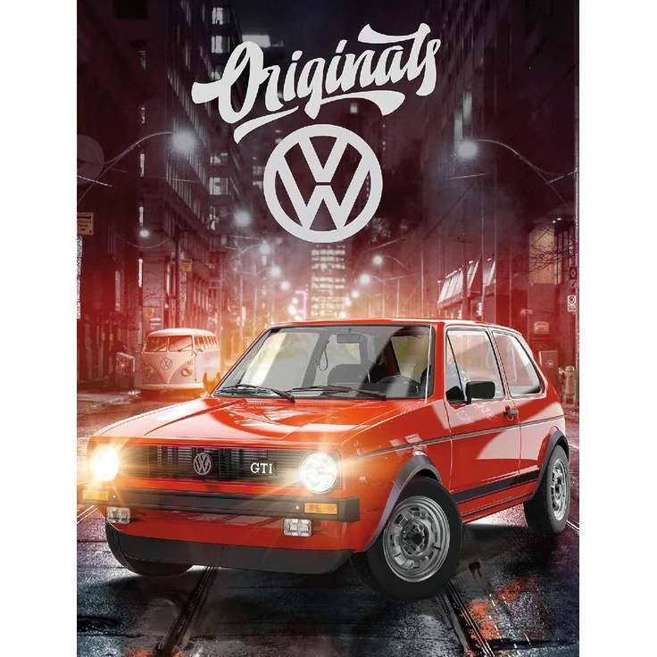 Wohndecke VW Volkswagen Golf GTI 088 130x170 cm Kusecheldecke Fleecedecke, BERONAGE, passend zur Bettwäsche, ideal für Sofa, Couch, Bett, Auto, Camping – Bild 1