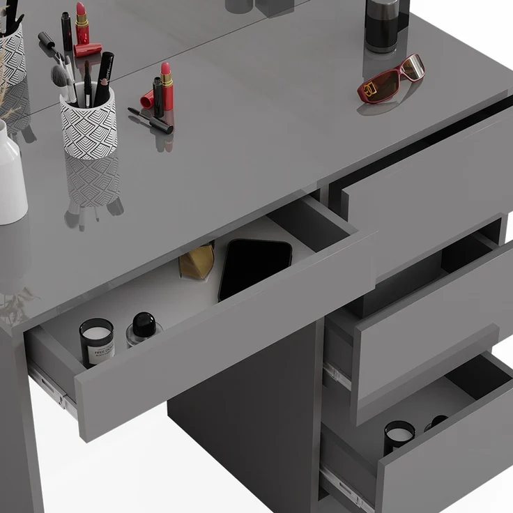 Schminktisch Sherry Grau 90 cm mit Spiegel Vicco – Bild 6
