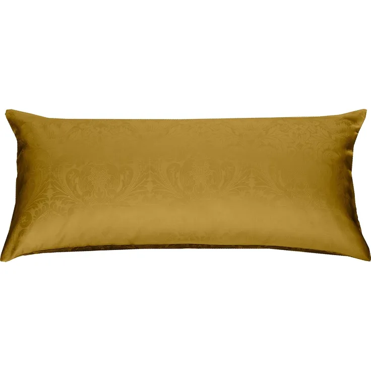 Mako Satin Damast Bettwäsche Ornament gold Kissen 40x80