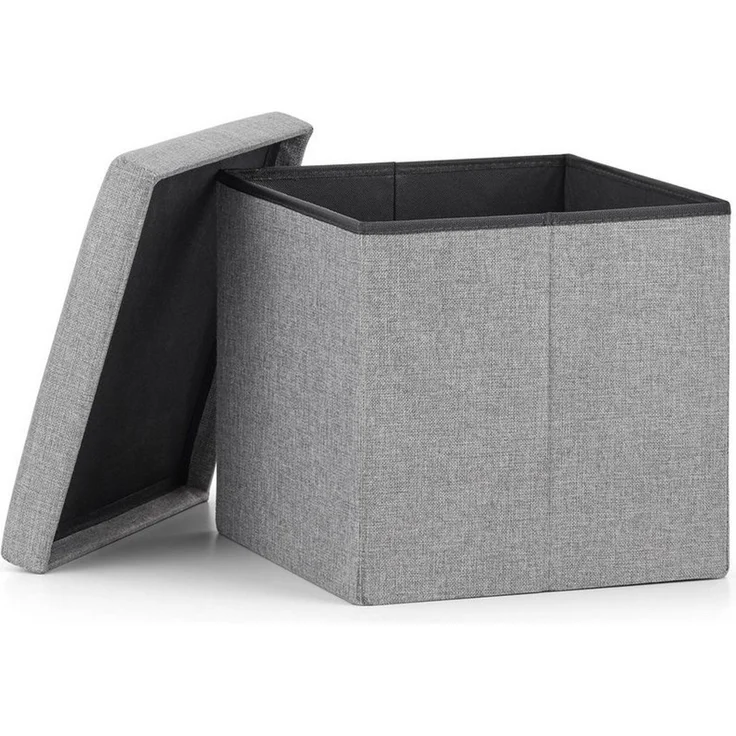Home Collective Stauraumhocker Klapphocker, 2-in-1-Hocker und Stauraum, 80 kg Sitzlast, Sitzhocker, M – 30 x 30 x 30 cm, 19 l Stauraum, Aufbewahrungsbox, Oxford-Gewebe, grau – Bild 1