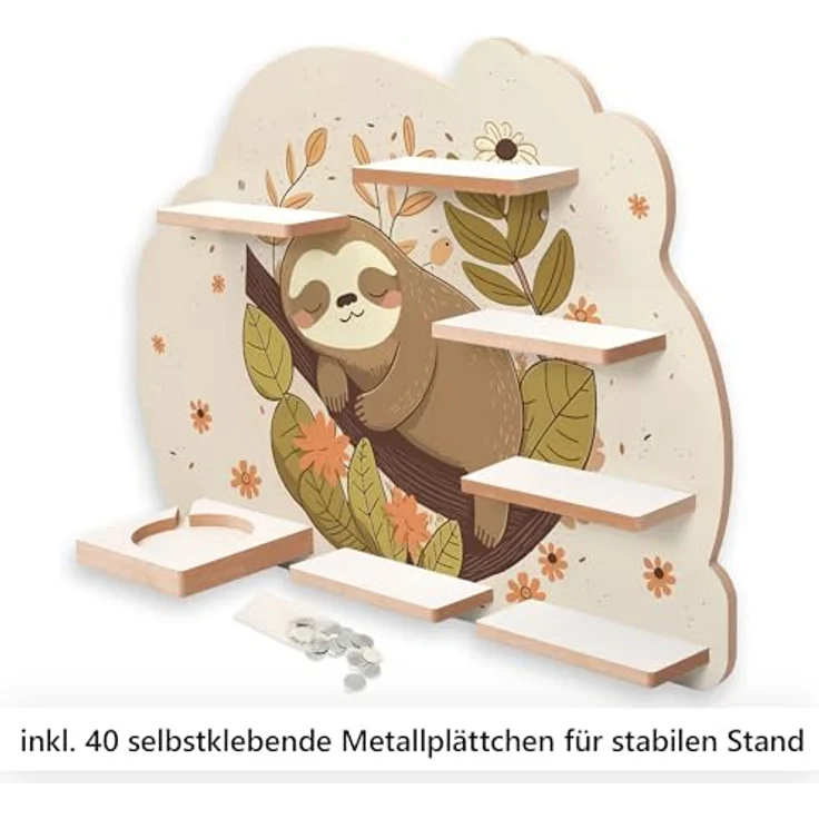 Kreative Feder Wandregal MUSIKBOX-REGAL Träumendes Faultier, für TONIE-BOX und TONIES inkl. 40 Metallplättchen – Bild 4