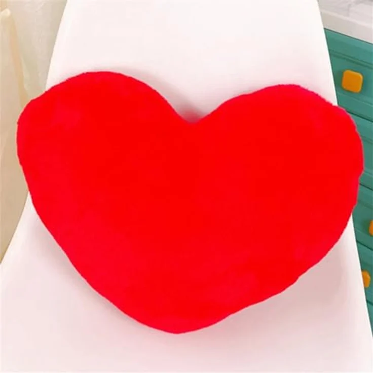 Herzkissen Dekokissen Zierkissen 46x36 cm Herz Kissen Kinderzimmer Decor Herzform Dekokissen Kopfkissen Kissen Zierkissen, Plüsch Kinderkissen für Kinderzimmer Sofa Dekoration (Rot) – Bild 2