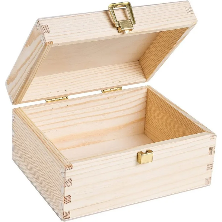 Creative Deco Holzkiste mit Deckel und Schloss Kleine Holzbox Geschenkbox Schatzkiste, Holzschachtel Geschenkbox Schatzkiste, Für Geschenk, Hochzeit, Schmuck