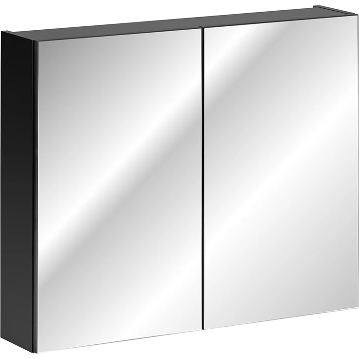 Doppel-Spiegelschrank, 180cm, LED-Beleuchtung, matt schwarz, PUEBLA-56-BLACK – Bild 3