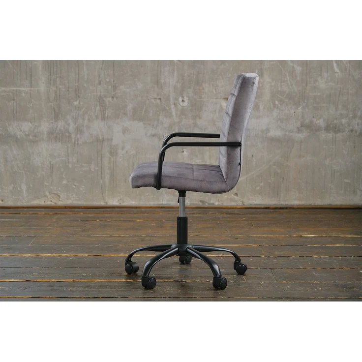 KAWOLA Bürostuhl MERLE Schreibtischstuhl Velvet grau 86 x 52 x 52 cm – Bild 4