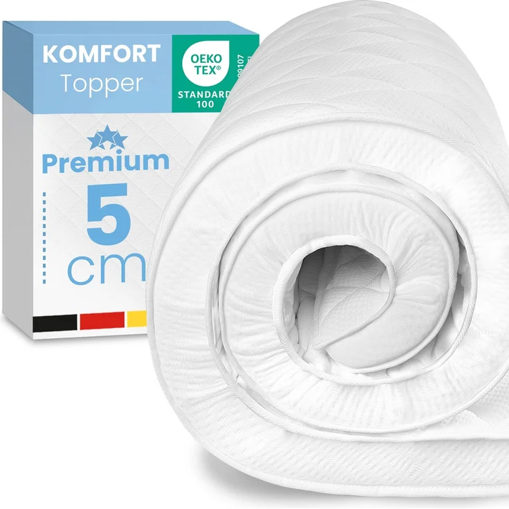 ELONEO Komfortschaum Topper Matratzenauflage, 5 cm dick, 200x200 cm – Bild 1