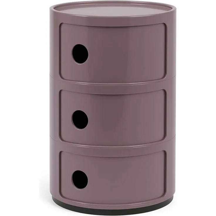 Kartell Componibili, 3 Elements, Violet, Runde Basis