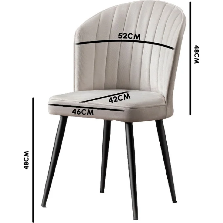 Skye Decor 'Rubi - Black' Stuhlset (4-teilig), Schwarz, 52 x 85 x 42 cm – Bild 3