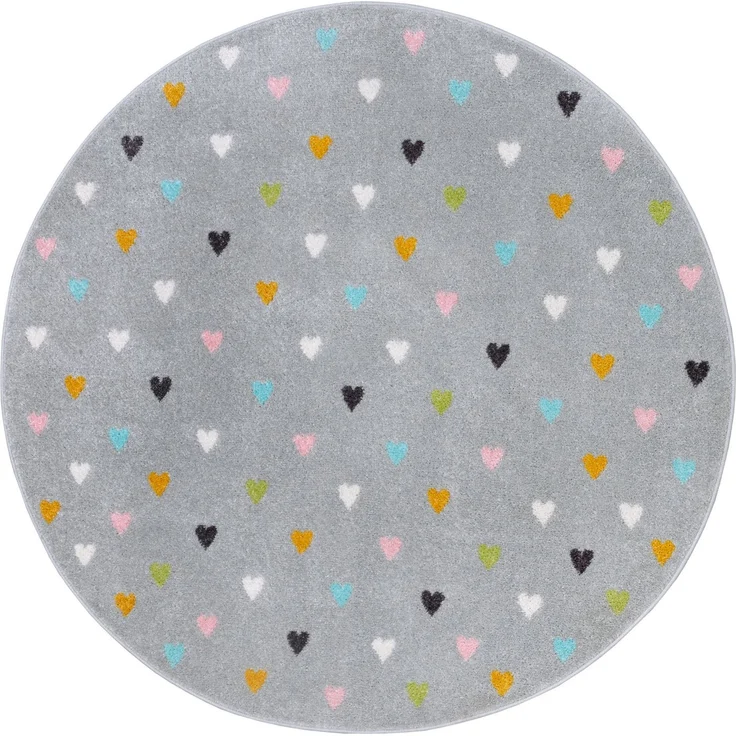 HANSE Home Kinderteppich Adventures Little Hearts, rund, Höhe: 7 mm, Spielteppich, fest, Kinderzimmer, Kurzflor, Spielunterlage – Bild 1