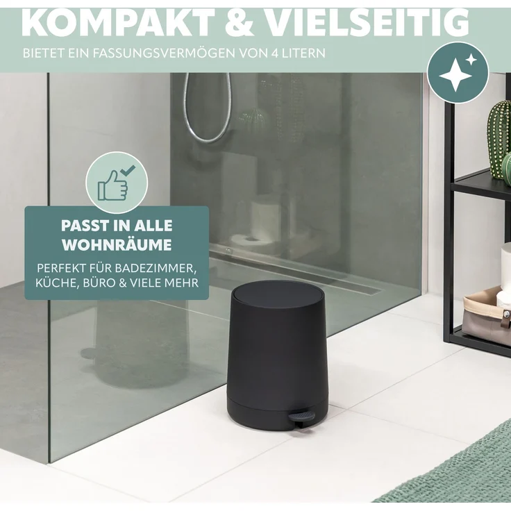 eluno Kosmetikeimer TESERO, Treteimer 4 Liter aus Kunststoff – Bild 3