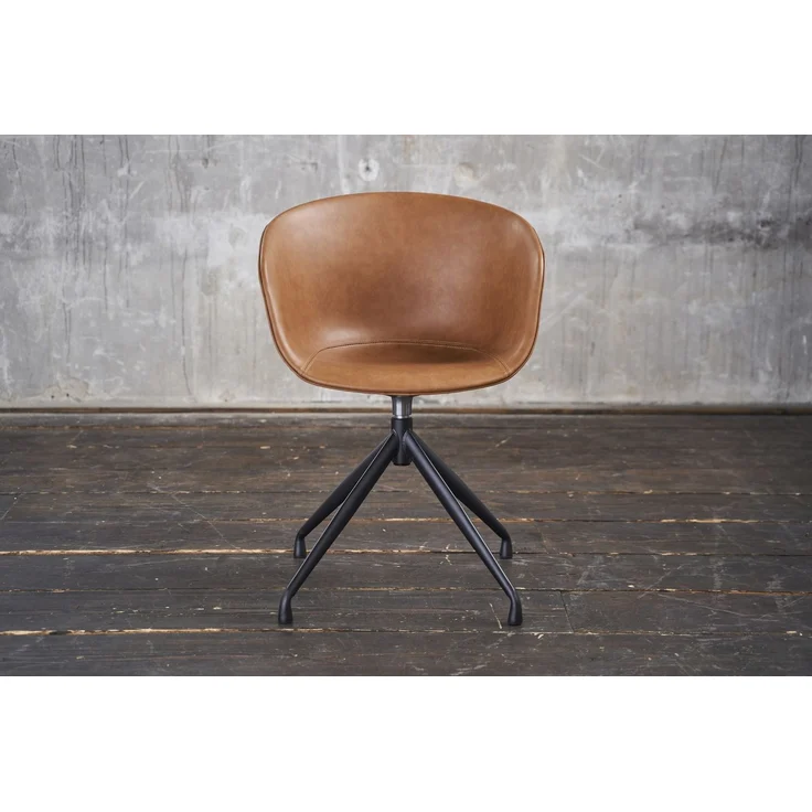 KAWOLA Stuhl DANI Esszimmerstuhl mit Drehfunktion Kunstleder cognac 81 x 54.5 x 60 cm – Bild 1
