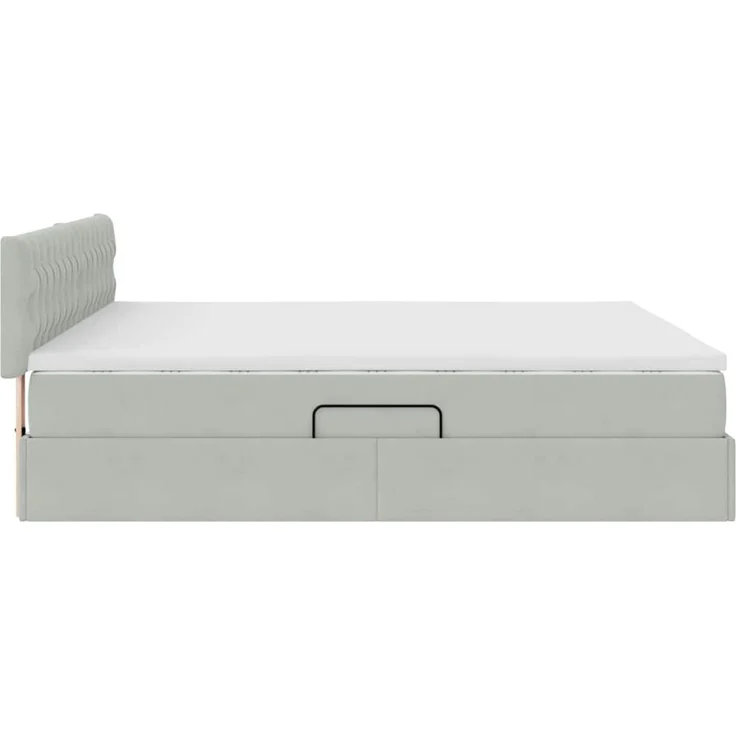 vidaXL Aufbewahrungsbett mit Kopfteil Hellgrau 160 x 200 cm Samt 3370827 – Bild 10