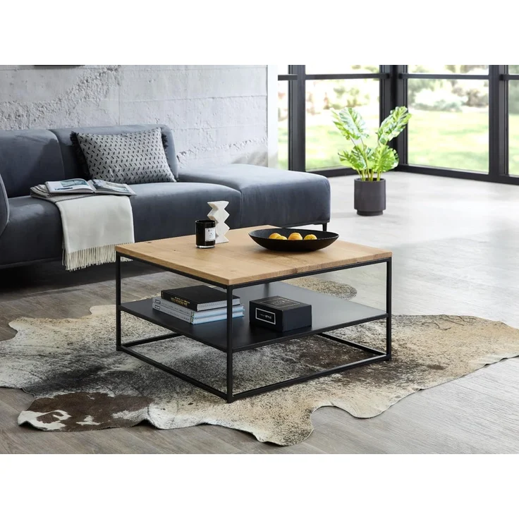 moebel-dich-auf Couchtisch TIRANO (1 Tisch im quadratisches Design (75 x 75 cm), Tischplatte aus massivem Eichenholz – Bild 2