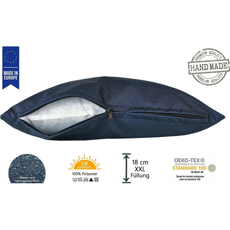 JACK Dekokissen 60x60cm Outdoor Lounge Kissen inkl. XXL Füllung, starke Füllung, strapazierfähig, wasserabweisend, In- und Outdoor – Bild 3