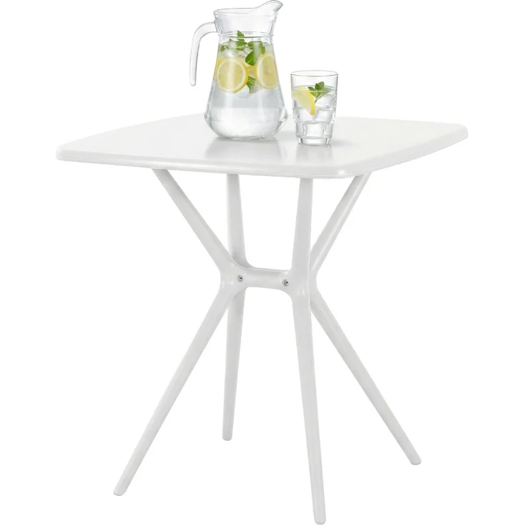 CLP Gartentisch Becky eckig 72 x 72 cm wetterfest winterfest UV-beständig,weiß – Bild 1