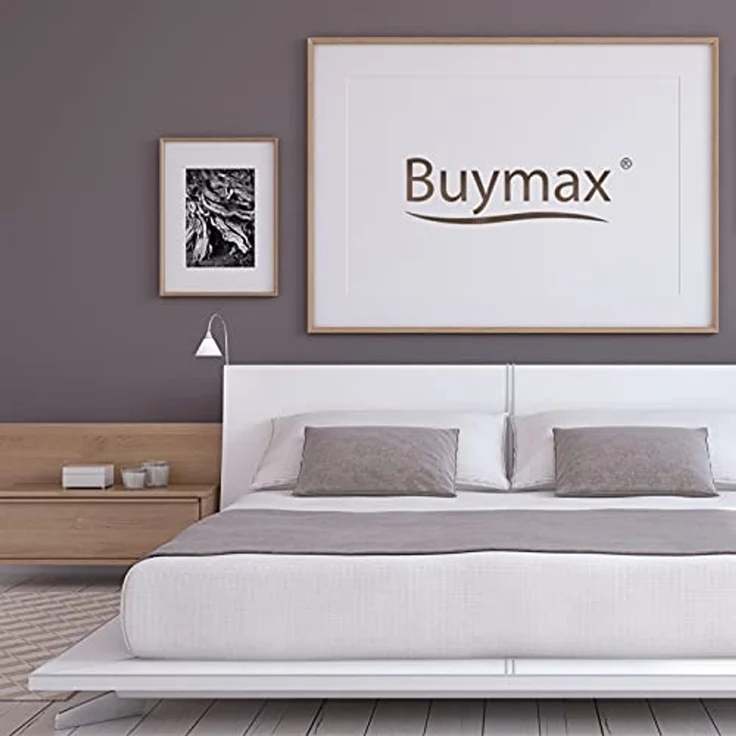 Buymax Bettwäsche Bettbezug-Set, Renforce: 100% Baumwolle, 3 teilig, 200x220 cm, mit Reißverschluss, Sterne Muster, Weiß Rot – Bild 6