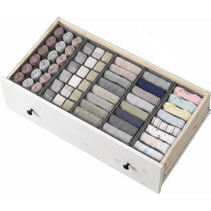 Sekey Aufbewahrungsbox Schubladen Organizer aus Vliesstoff Faltbare Aufbewahrungsboxen mit Fächer für HEMNES 108(60 Fächer) – Bild 1
