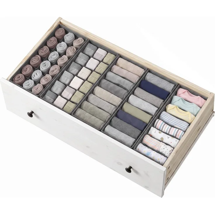 Sekey Aufbewahrungsbox Schubladen Organizer aus Vliesstoff Faltbare Aufbewahrungsboxen mit Fächer für HEMNES 108(60 Fächer)