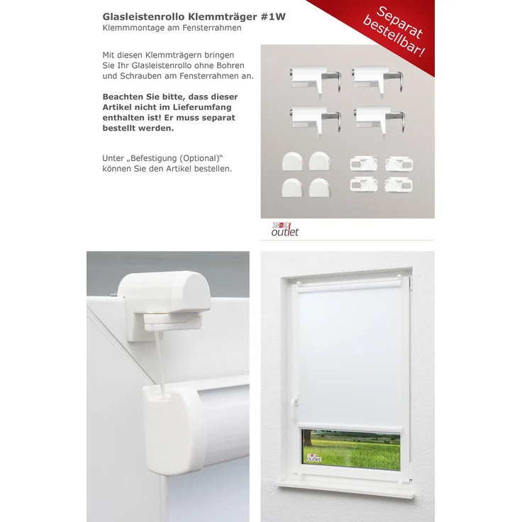 Lysel Outlet Glasleistenrollo verspannt Tageslicht, (B x H) 85cm x 175cm in weiß/reinweiß – Bild 9