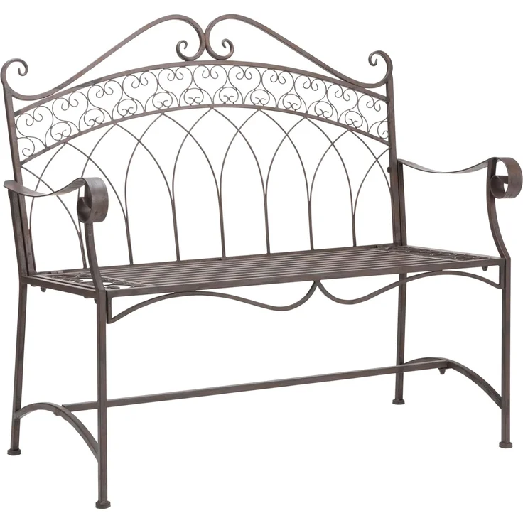 Dehner Gartenbank Antik, 2-Sitzer, 110 x 55 x 103.5 cm, Metall, Vintage Bank aus hochwertigem, robustem Eisen – Bild 1