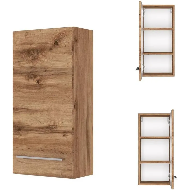 Badezimmerschrank Hängeschrank LOUNY-03 in Wotaneiche Nb, B/H/T: ca. 30/64/20 cm