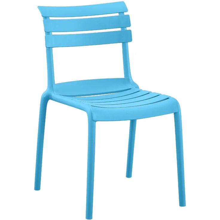 CLP Gartenstuhl Kebren stapelbar wetterfest UV-beständig bis 150 kg ohne Armlehnen,blau – Bild 1