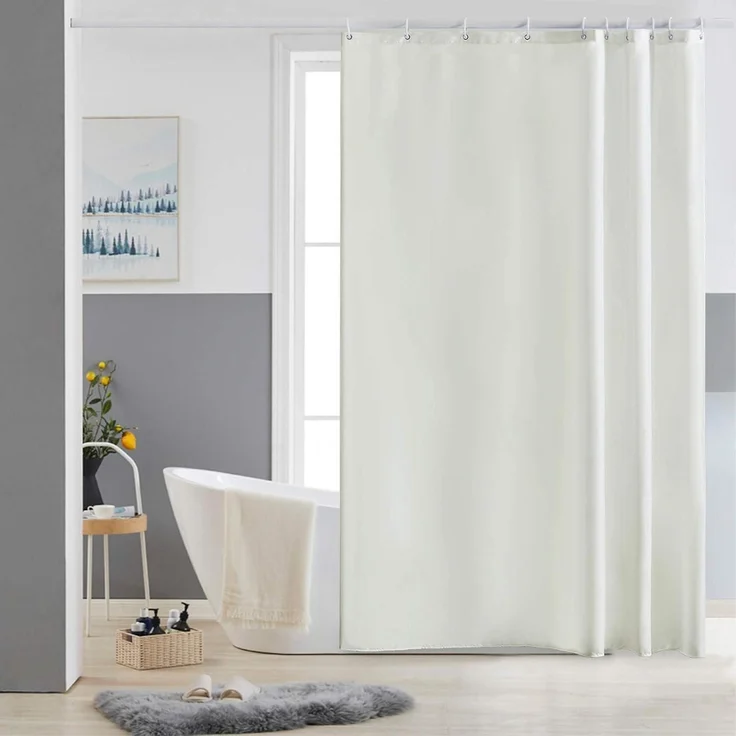 Duschvorhang 150x180cm Antischimmel Polyester Wasserabweisend Beige 1 Vorhang 10 – Bild 1